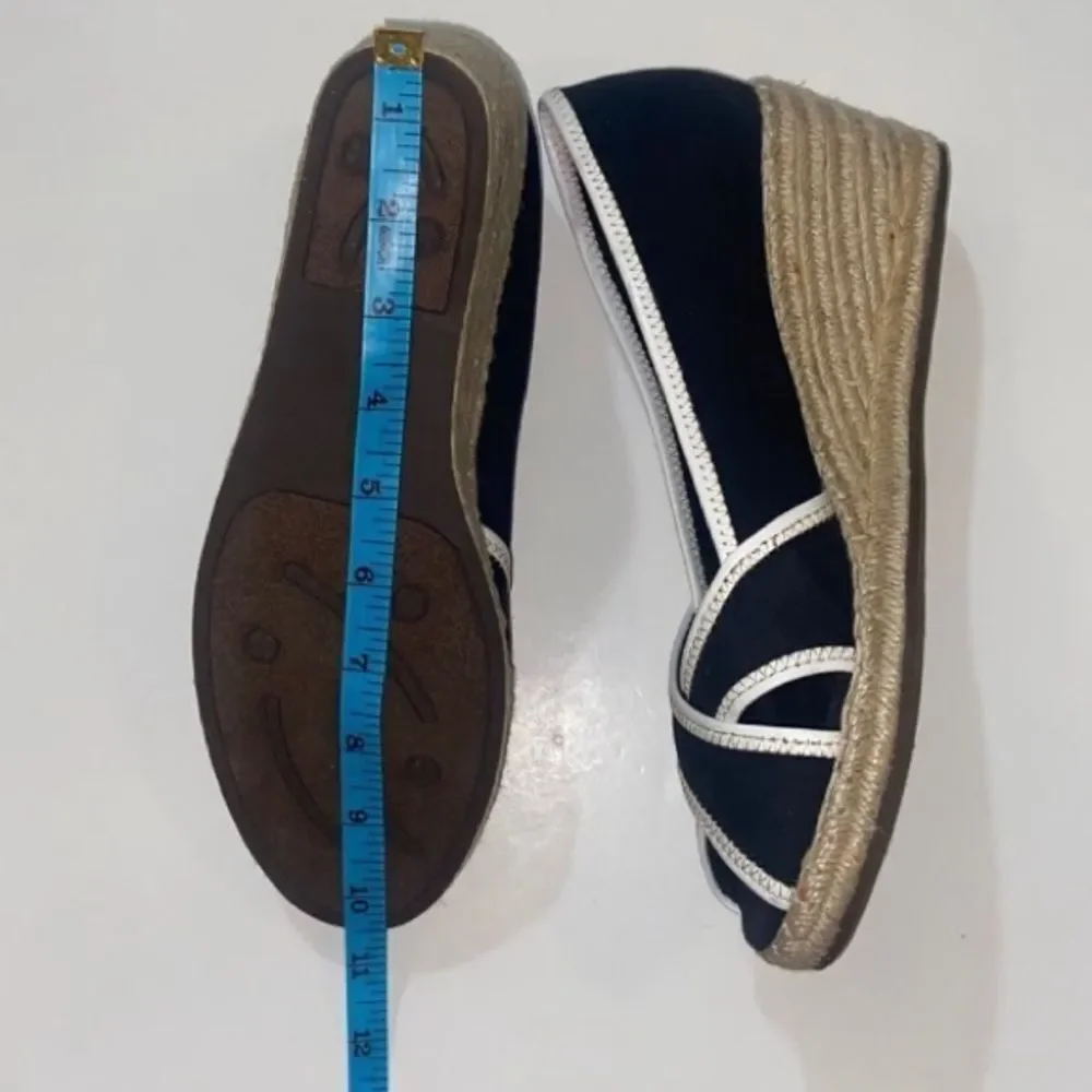 Naturalizer Black and White Espadrille Wedges Size 9.5M